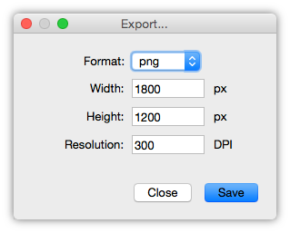 Export dialog of Collagerator