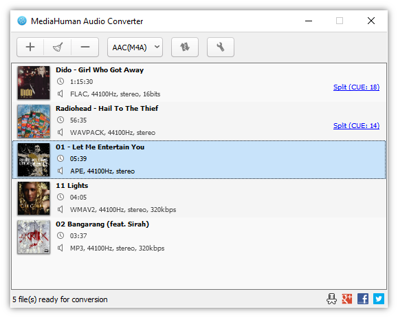 Screenshot for MediaHuman Audio Converter 1.5