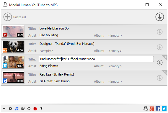 Screenshot for MediaHuman YouTube to MP3 Converter 2.0